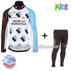 Tenue Maillot M/L + Collant 2017 AG2R La Mondiale Enfant Hiver Thermal Fleece N001